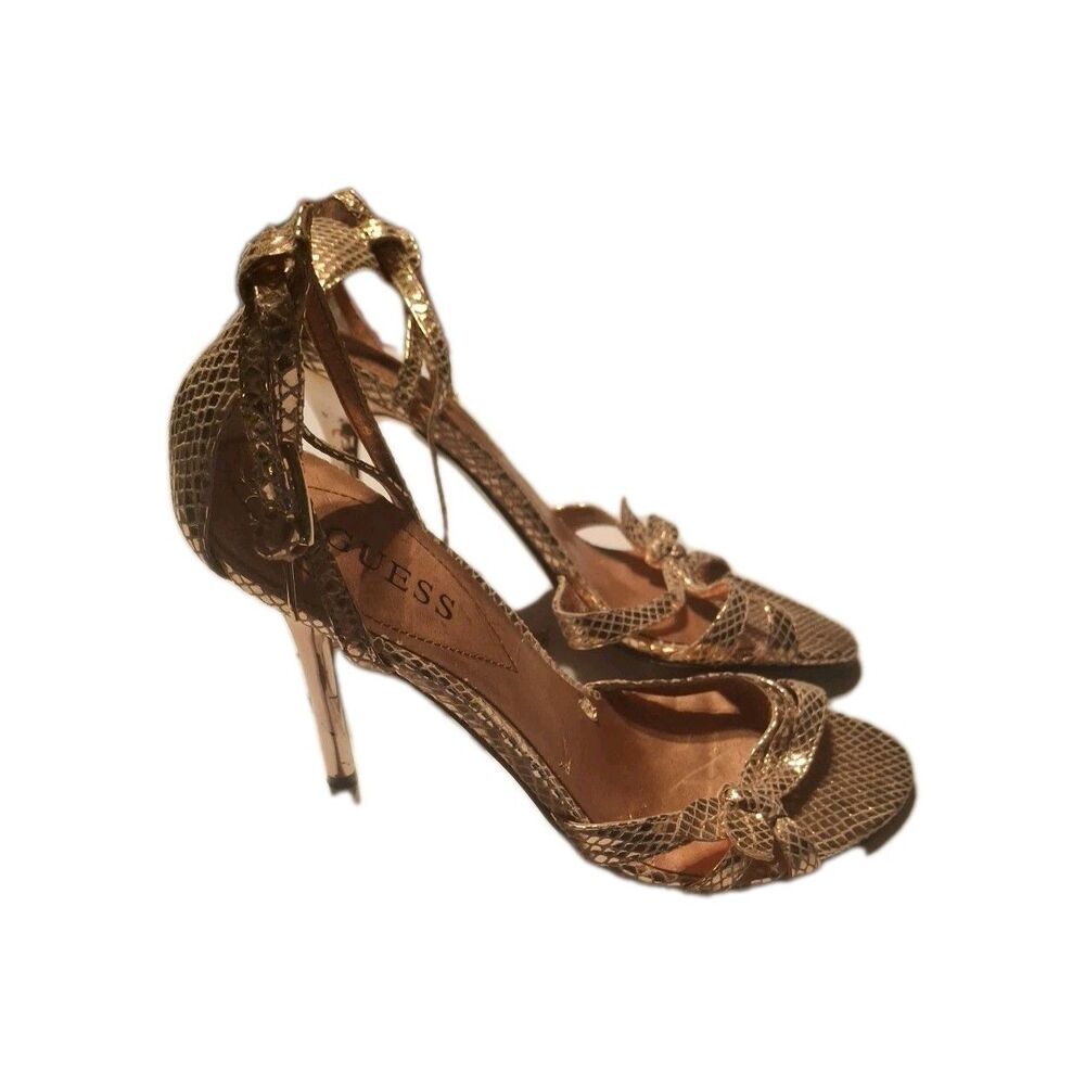 Guess gold Leather Heels, Size 7M